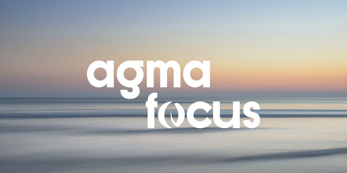 AgmaFocus Logo over ocean waves